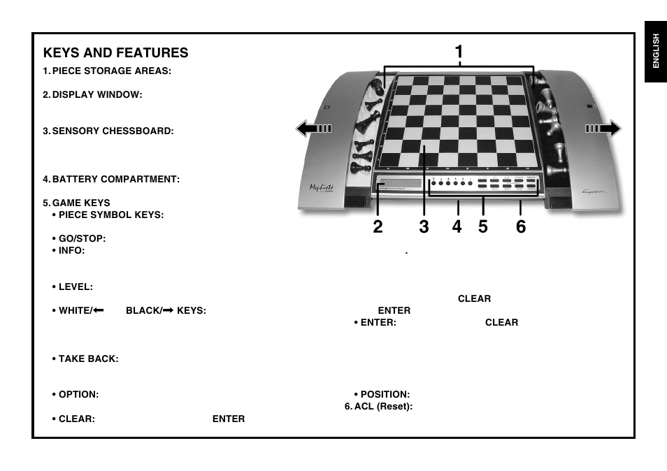 Keys and features | Saitek Chess Explorer User Manual | Page 3 / 119