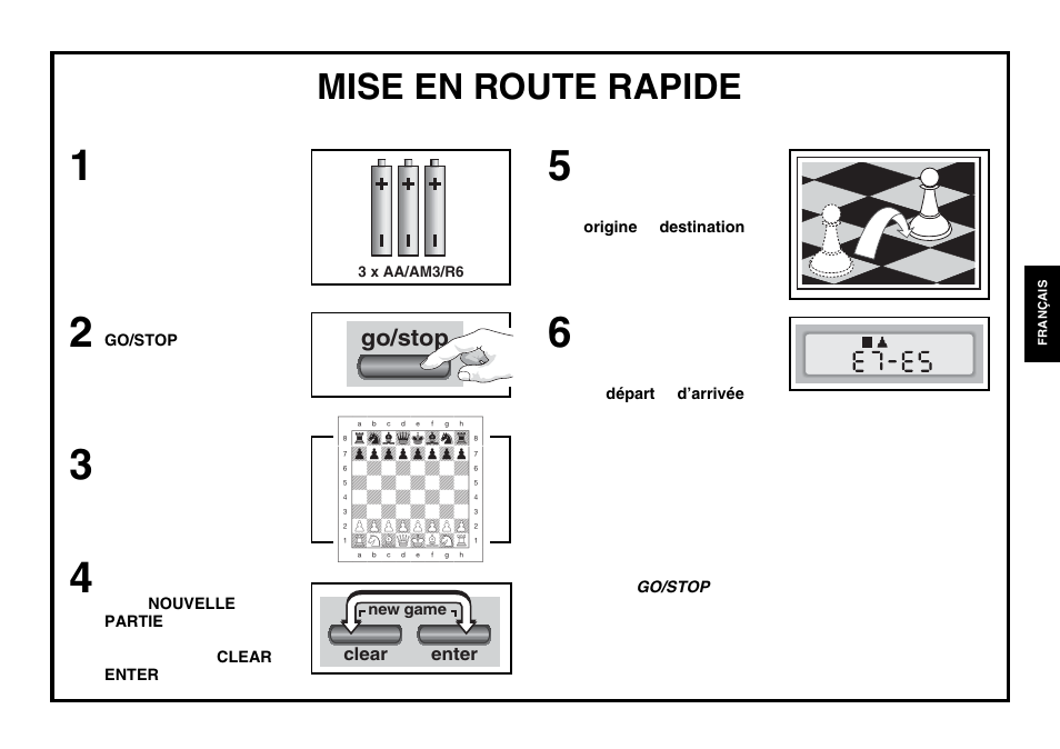 Mise en route rapide | Saitek Chess Explorer User Manual | Page 39 / 119