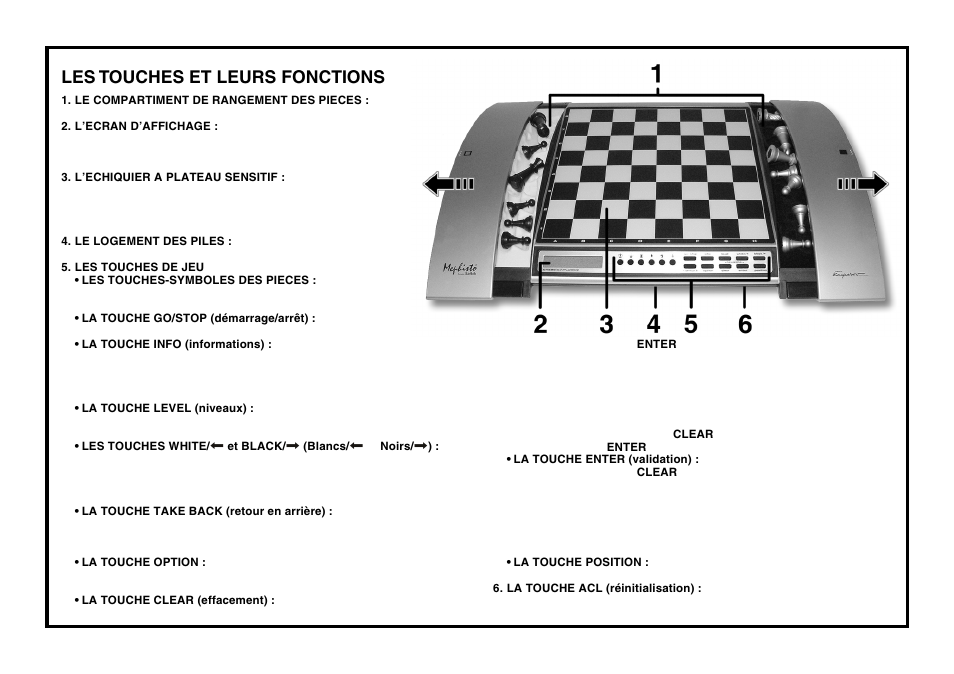 Les touches et leurs fonctions | Saitek Chess Explorer User Manual | Page 40 / 119