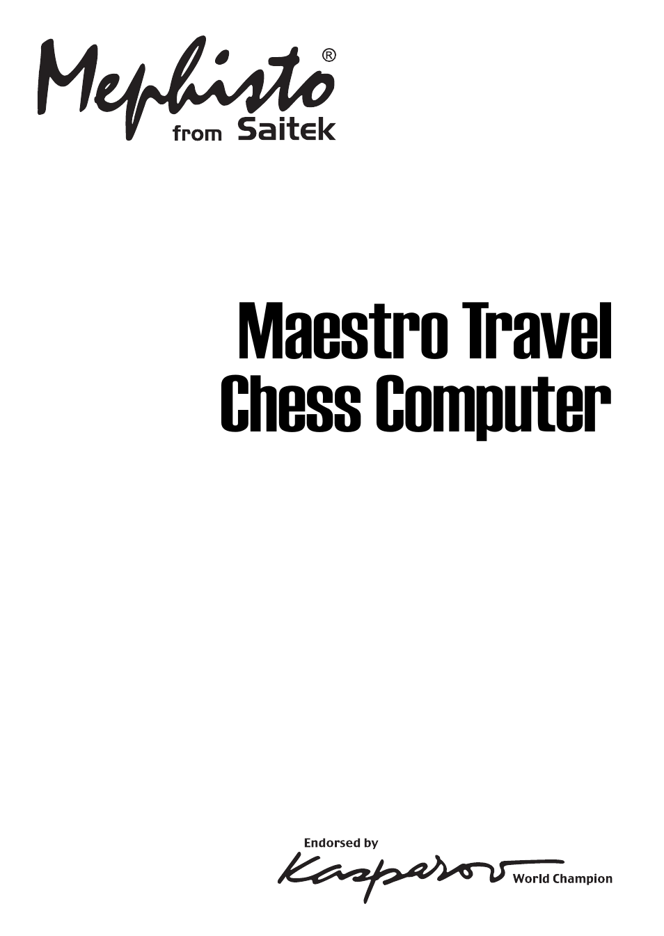 Saitek Mephisto Maestro Travel Chess Computer User Manual | 209 pages