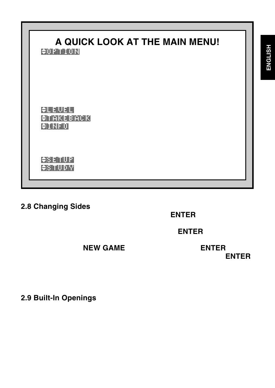 A quick look at the main menu | Saitek Mephisto Maestro Travel Chess Computer User Manual | Page 9 / 209