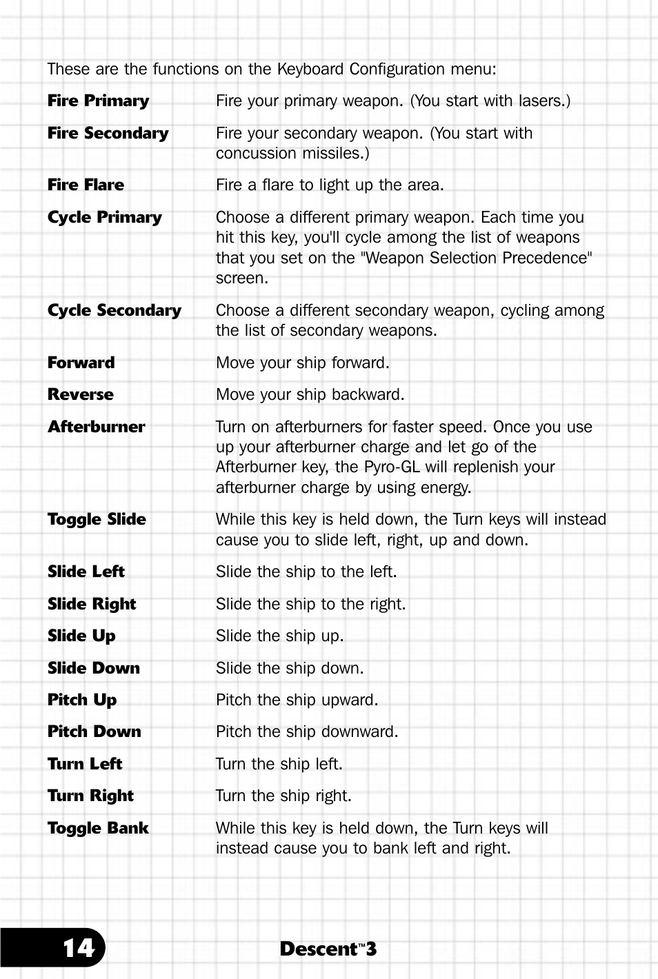 Descent | Saitek III User Manual | Page 15 / 66