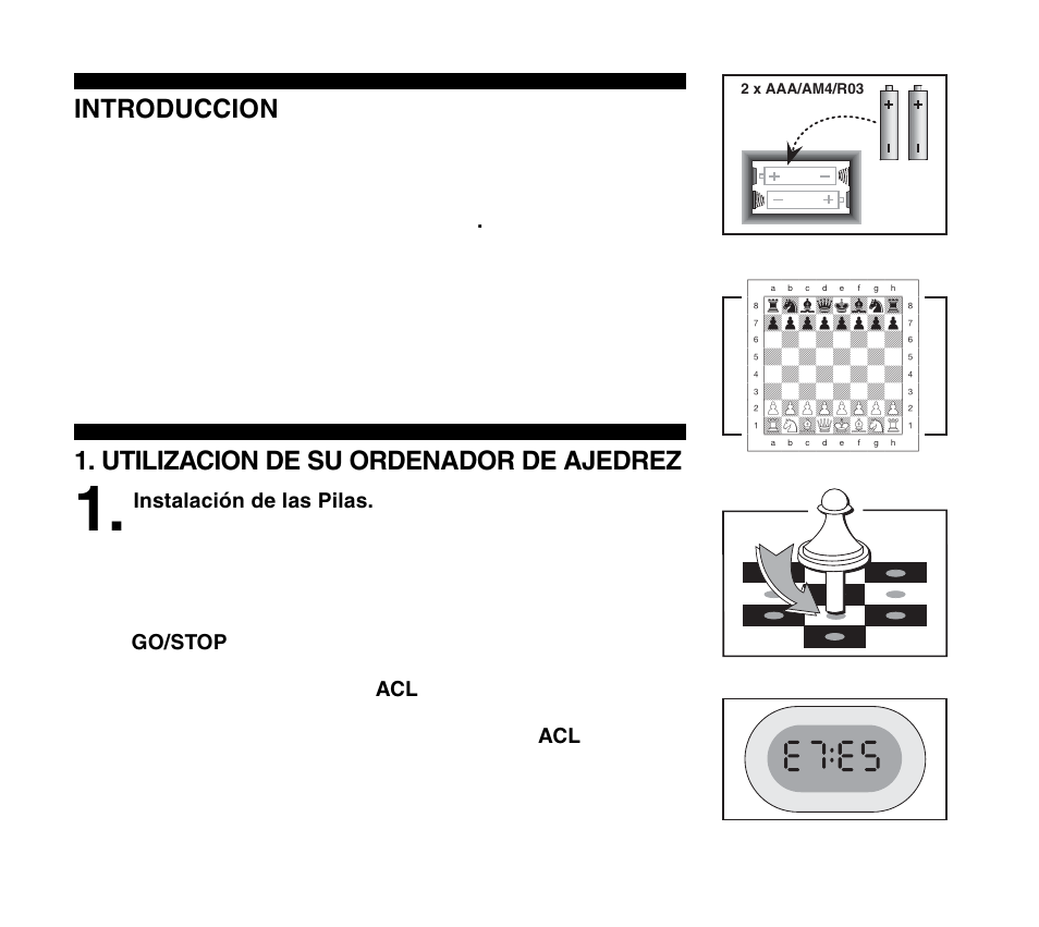 Introduccion, Utilizacion de su ordenador de ajedrez | Saitek Travel Chess User Manual | Page 108 / 154