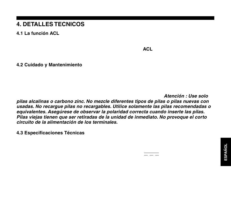 Detalles tecnicos | Saitek Travel Chess User Manual | Page 127 / 154