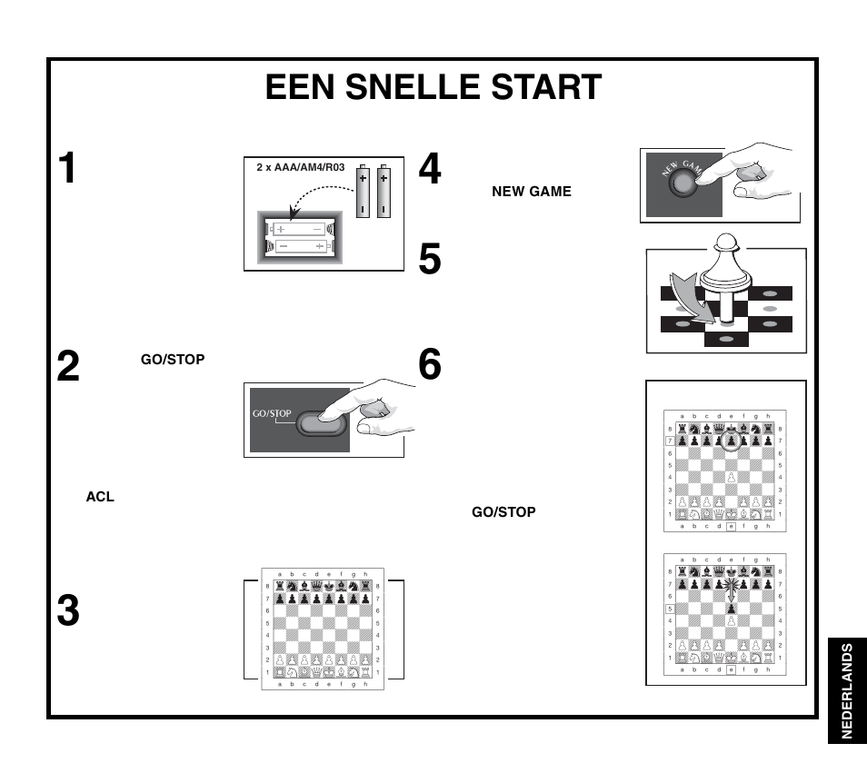 Een snelle start | Saitek Travel Chess User Manual | Page 129 / 154