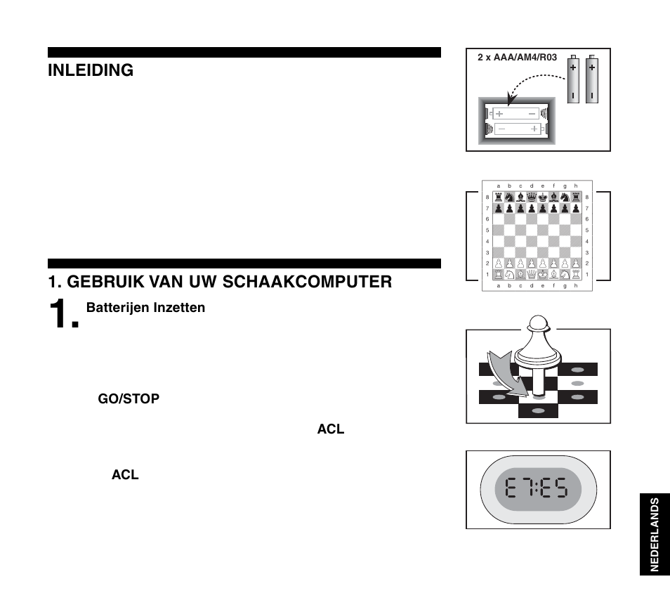 Inleiding, Gebruik van uw schaakcomputer | Saitek Travel Chess User Manual | Page 133 / 154