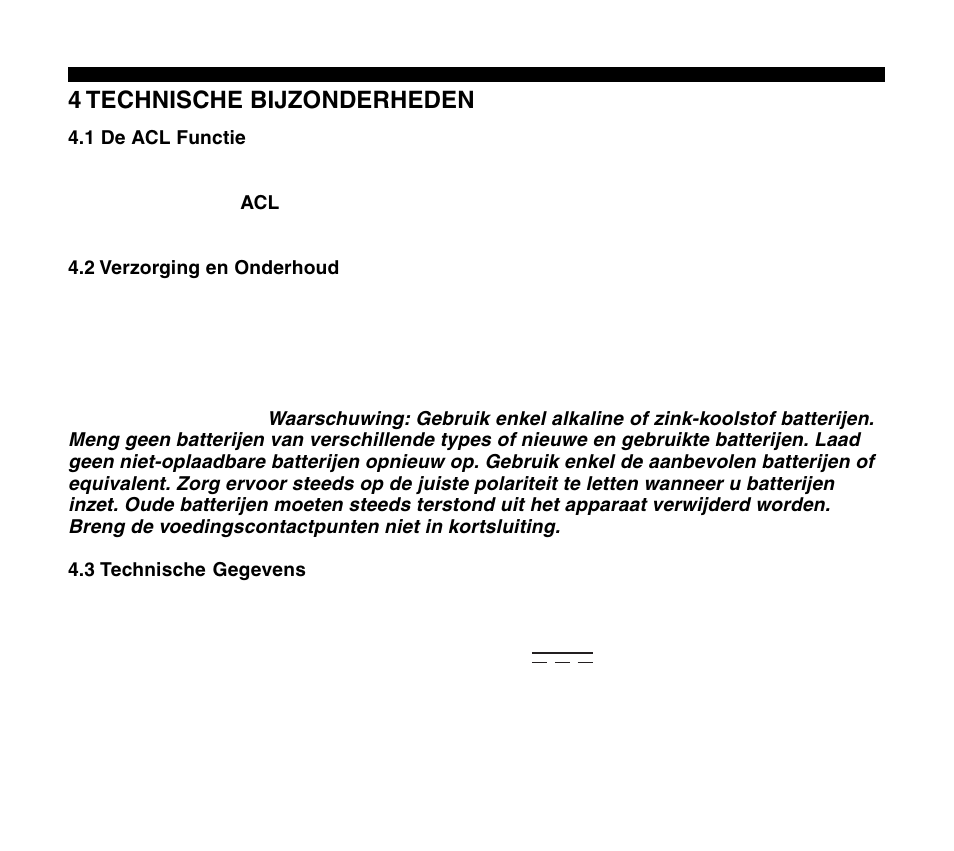 4 technische bijzonderheden | Saitek Travel Chess User Manual | Page 152 / 154