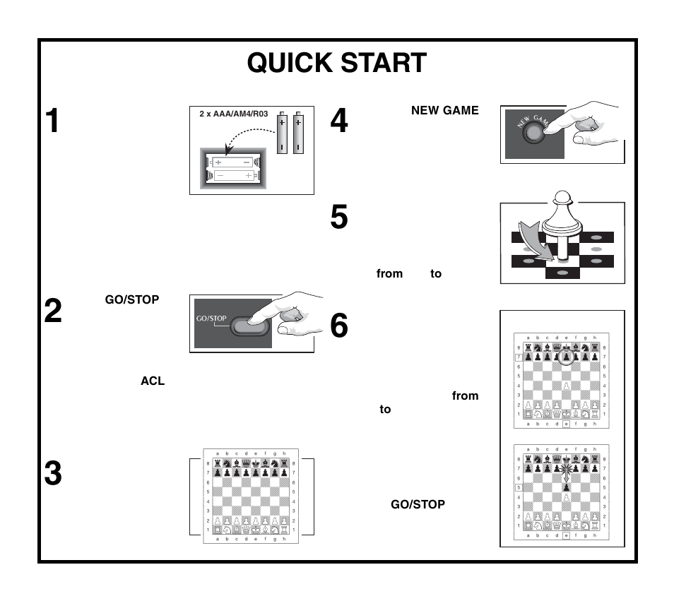 Quick start | Saitek Travel Chess User Manual | Page 2 / 154