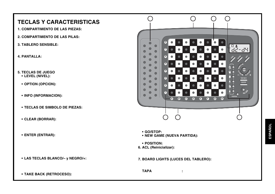 Teclas y caracteristicas | Saitek Mephisto Expert Travel Chess User Manual | Page 65 / 107