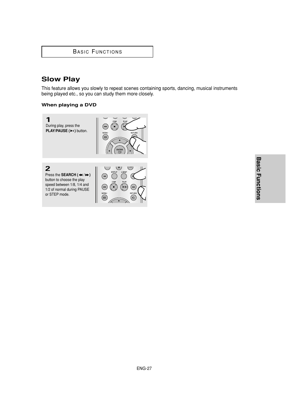 Slow play | Samsung DVD-HD870 User Manual | Page 27 / 62