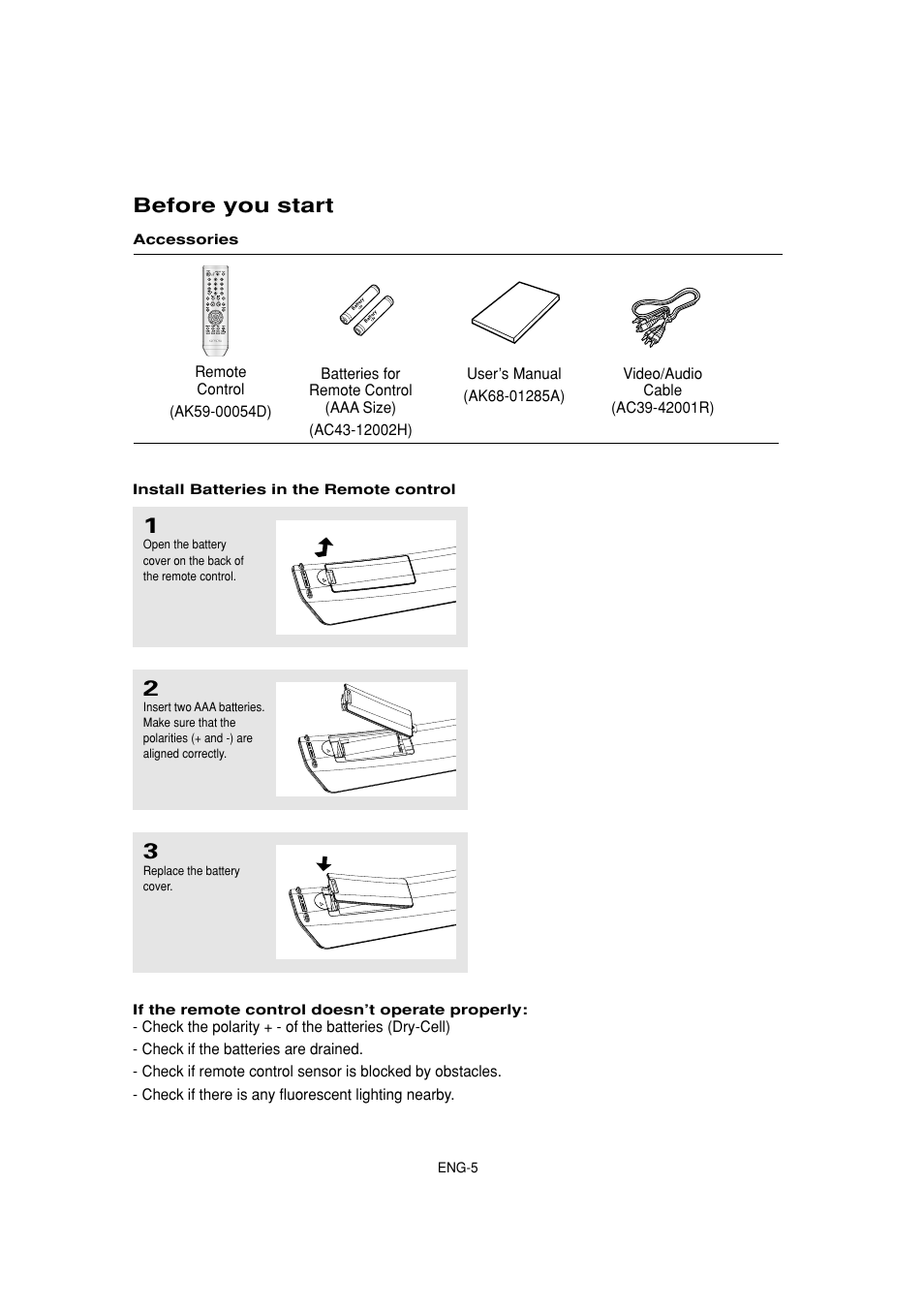 Before you start | Samsung DVD-HD870 User Manual | Page 5 / 62