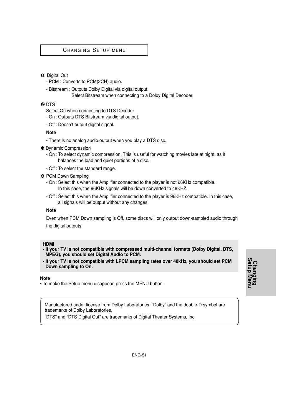 Samsung DVD-HD870 User Manual | Page 51 / 62
