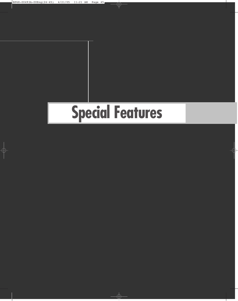 Special features | Samsung HL-R6164W User Manual | Page 45 / 96