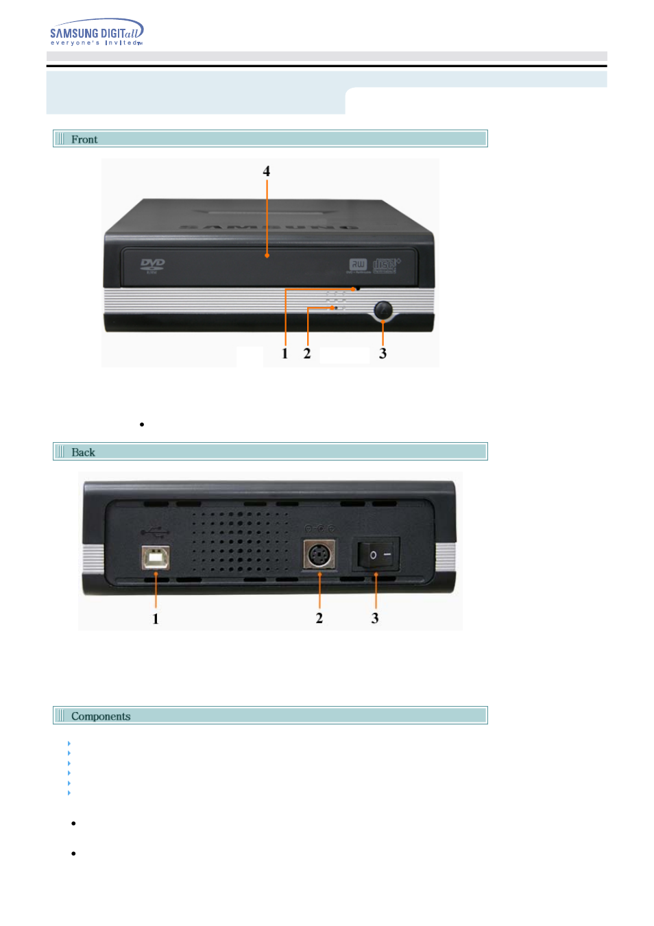 Features | Samsung Blu-ray Player User Manual | Page 8 / 27