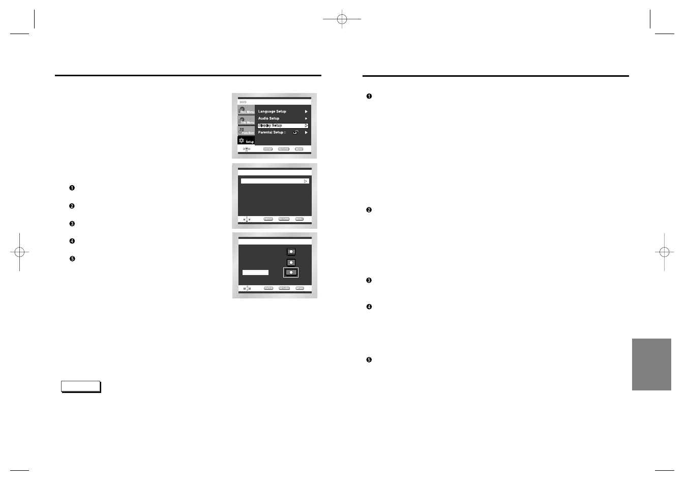 Setting up the display options | Samsung DVD-P538K User Manual | Page 27 / 29