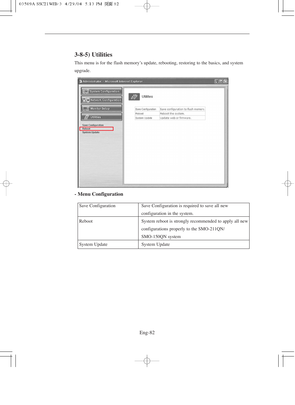 8-5) utilities | Samsung SMO-211QN User Manual | Page 82 / 112