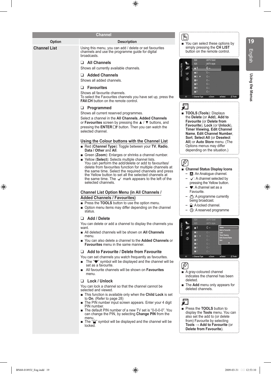English | Samsung WD1950 User Manual | Page 19 / 49
