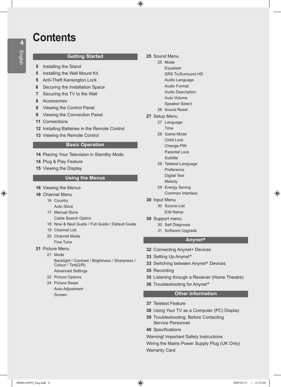 Samsung WD1950 User Manual | Page 4 / 49