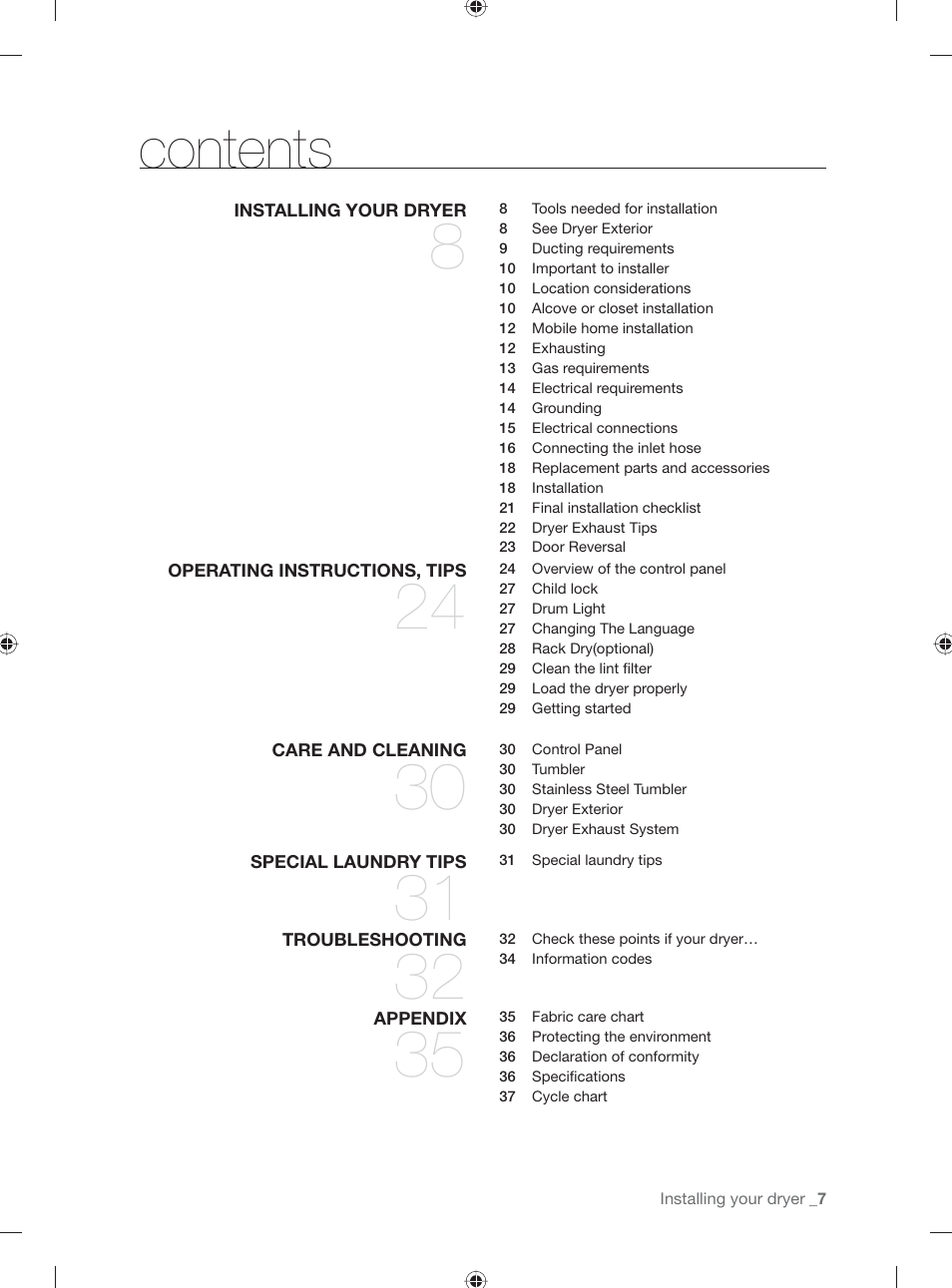 Samsung DV331AG User Manual | Page 7 / 40