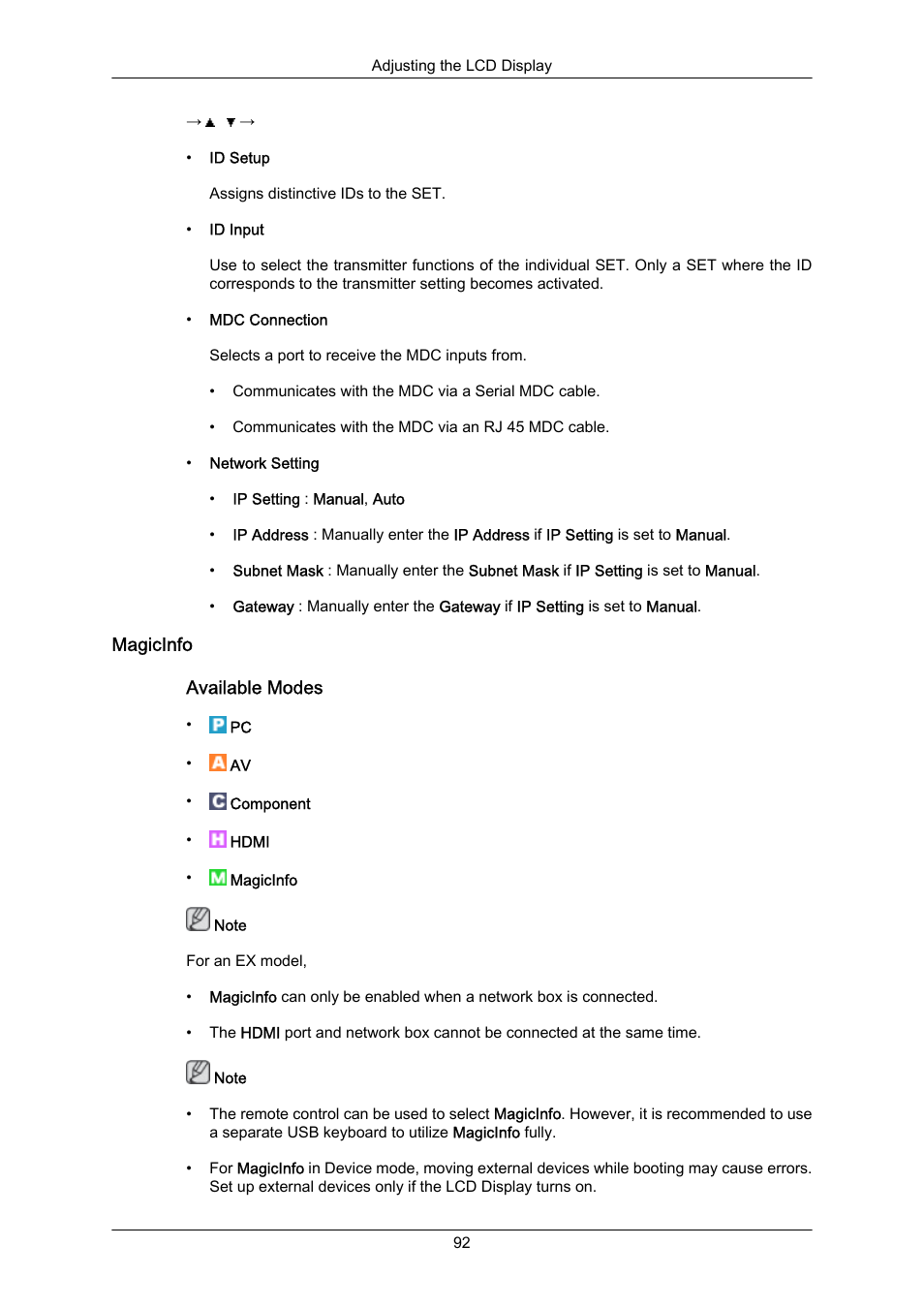 Magicinfo | Samsung 400EX(N) User Manual | Page 135 / 159