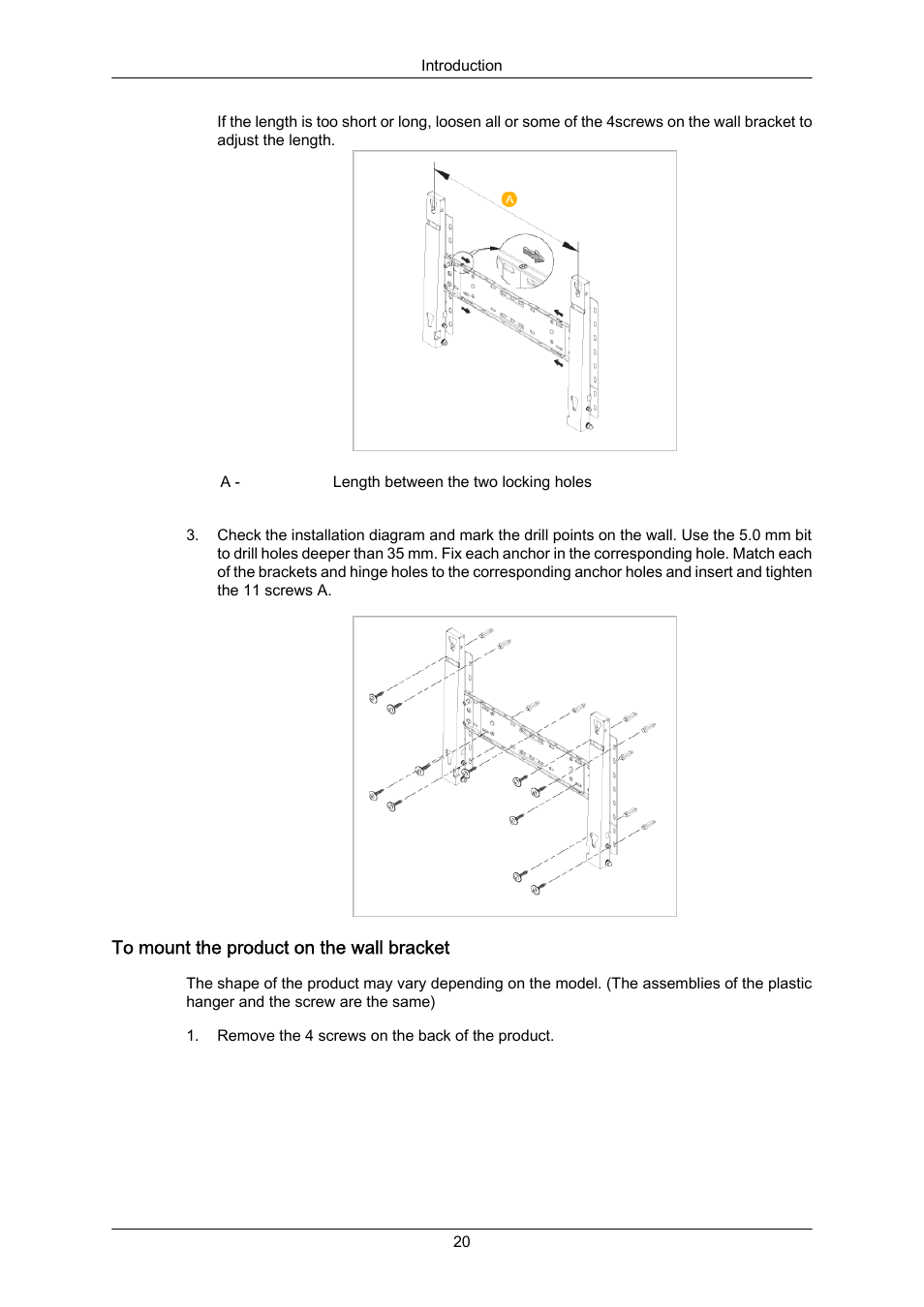 To mount the product on the wall bracket | Samsung 400EX(N) User Manual | Page 21 / 159