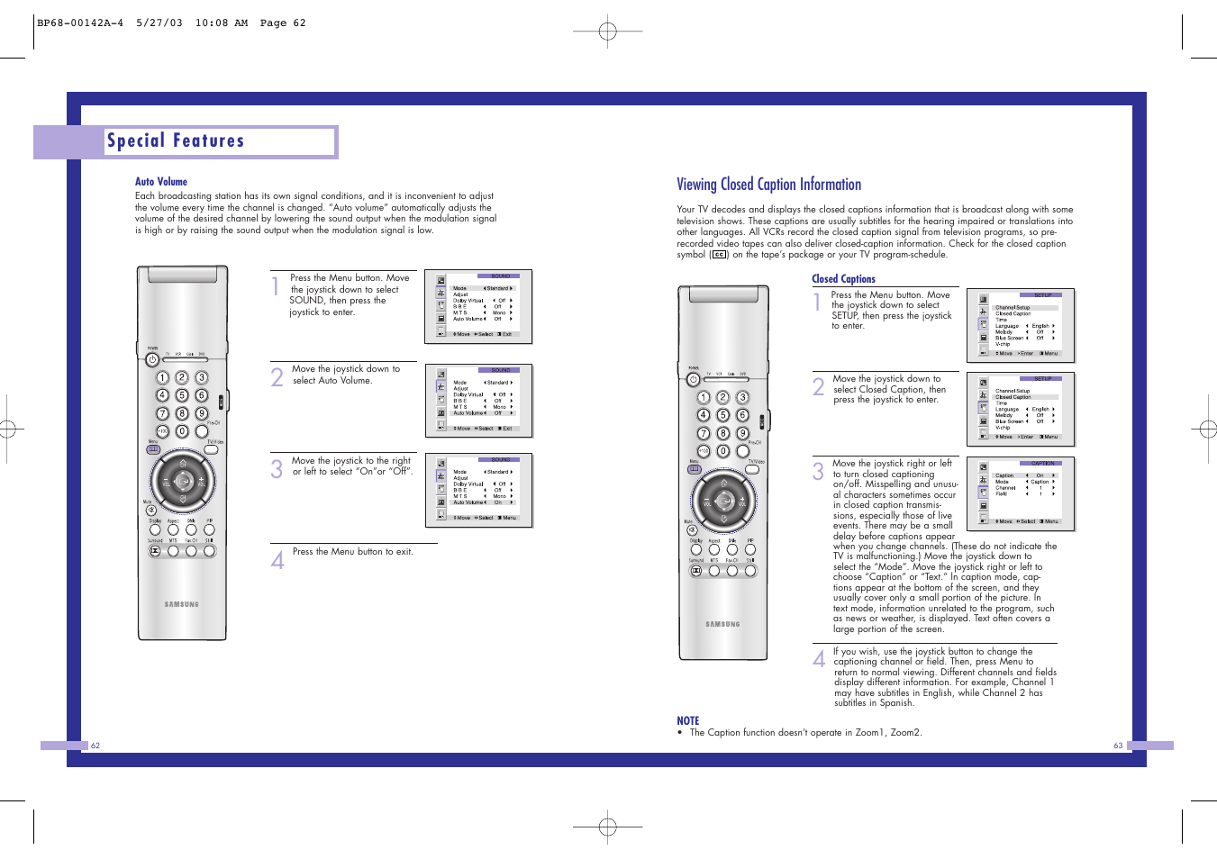 Special features | Samsung HLN4365W User Manual | Page 32 / 46