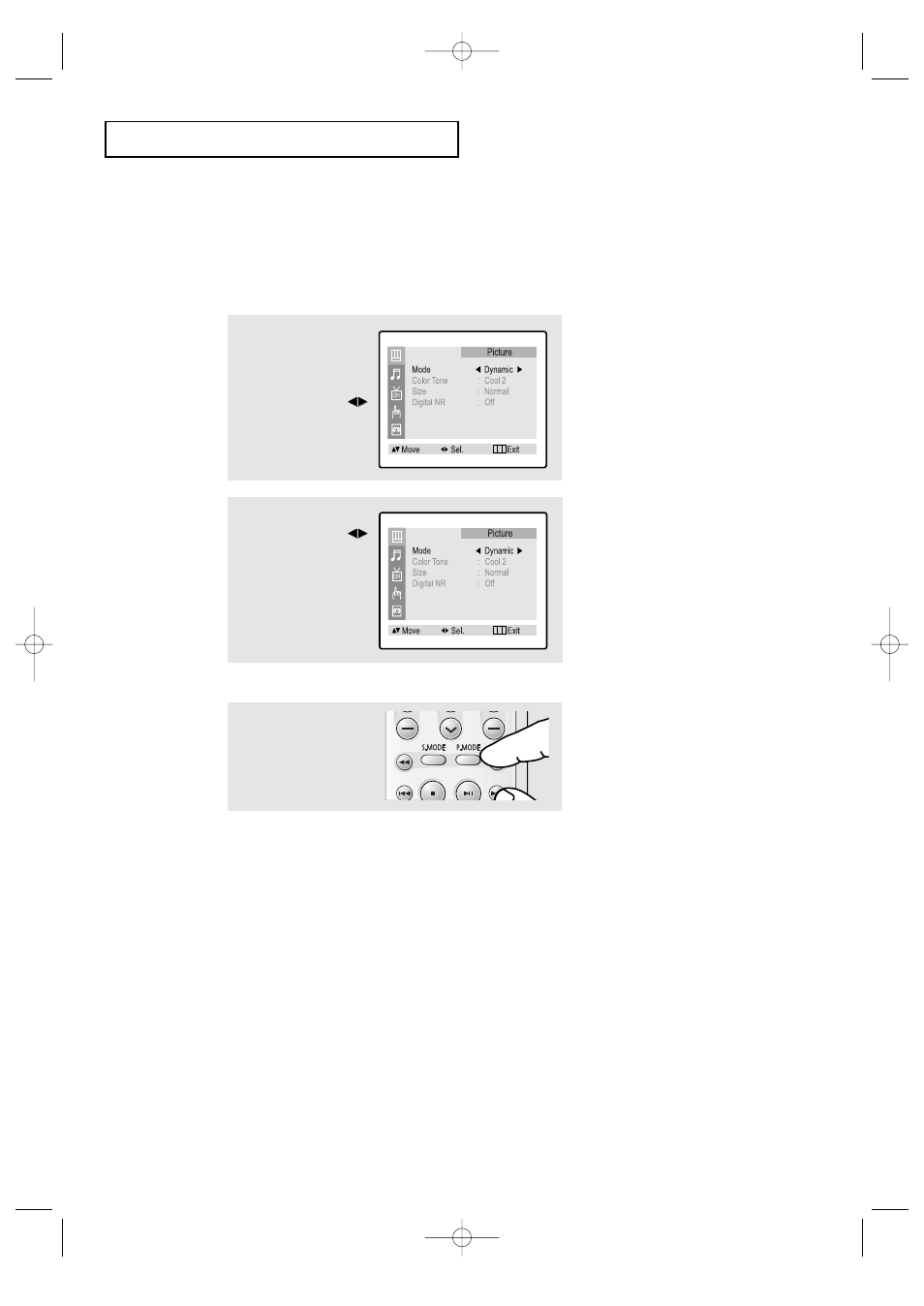 Using automatic picture settings, T v o | Samsung CFTD2085 User Manual | Page 26 / 98