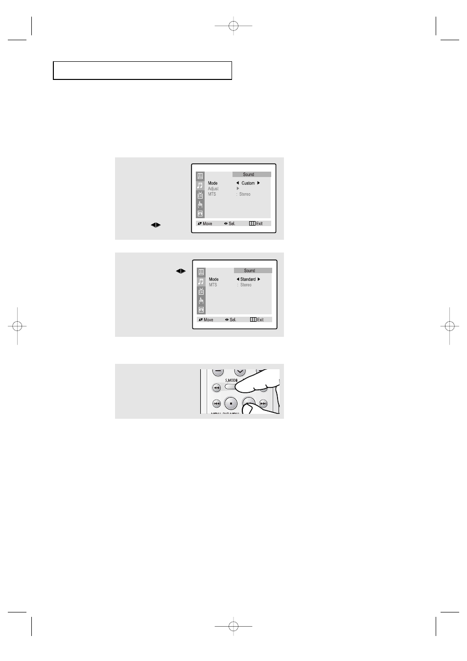 Using automatic sound settings, T v o | Samsung CFTD2085 User Manual | Page 33 / 98