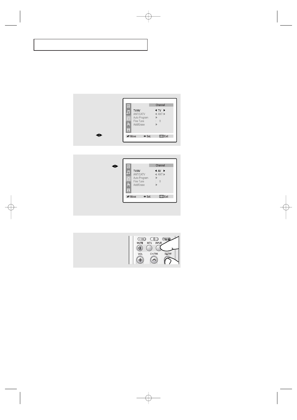 Viewing a vcr or camcorder tape, T v o | Samsung CFTD2085 User Manual | Page 35 / 98
