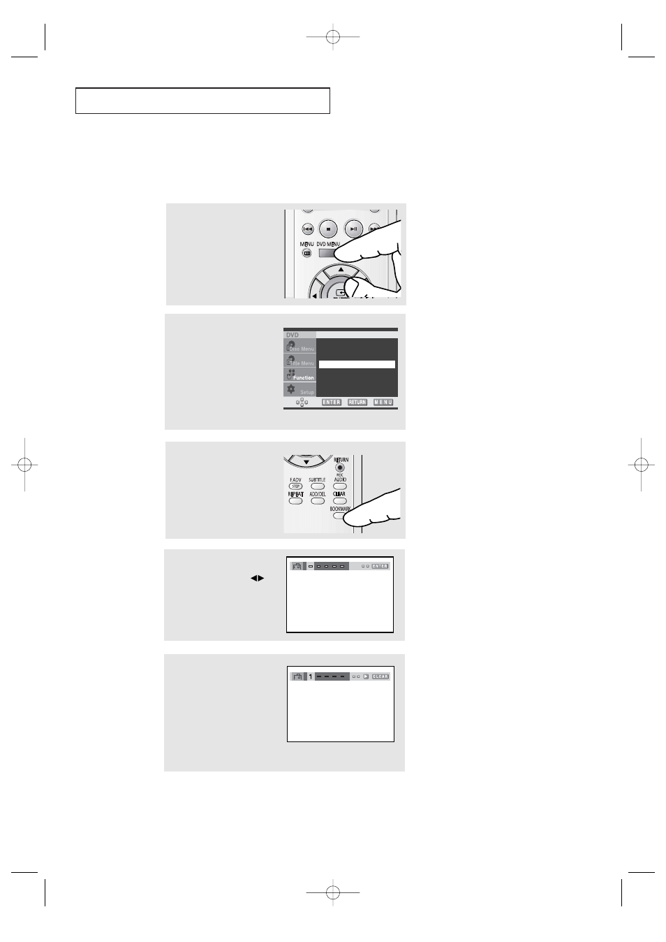 Using the bookmark function (dvd/vcd), D v d o | Samsung CFTD2085 User Manual | Page 61 / 98