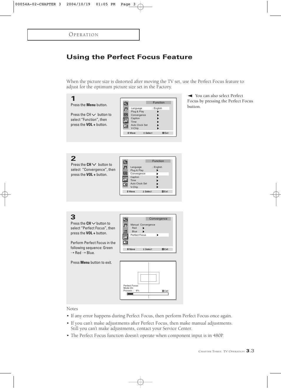 Using the perfect focus feature | Samsung HCN553W User Manual | Page 27 / 71