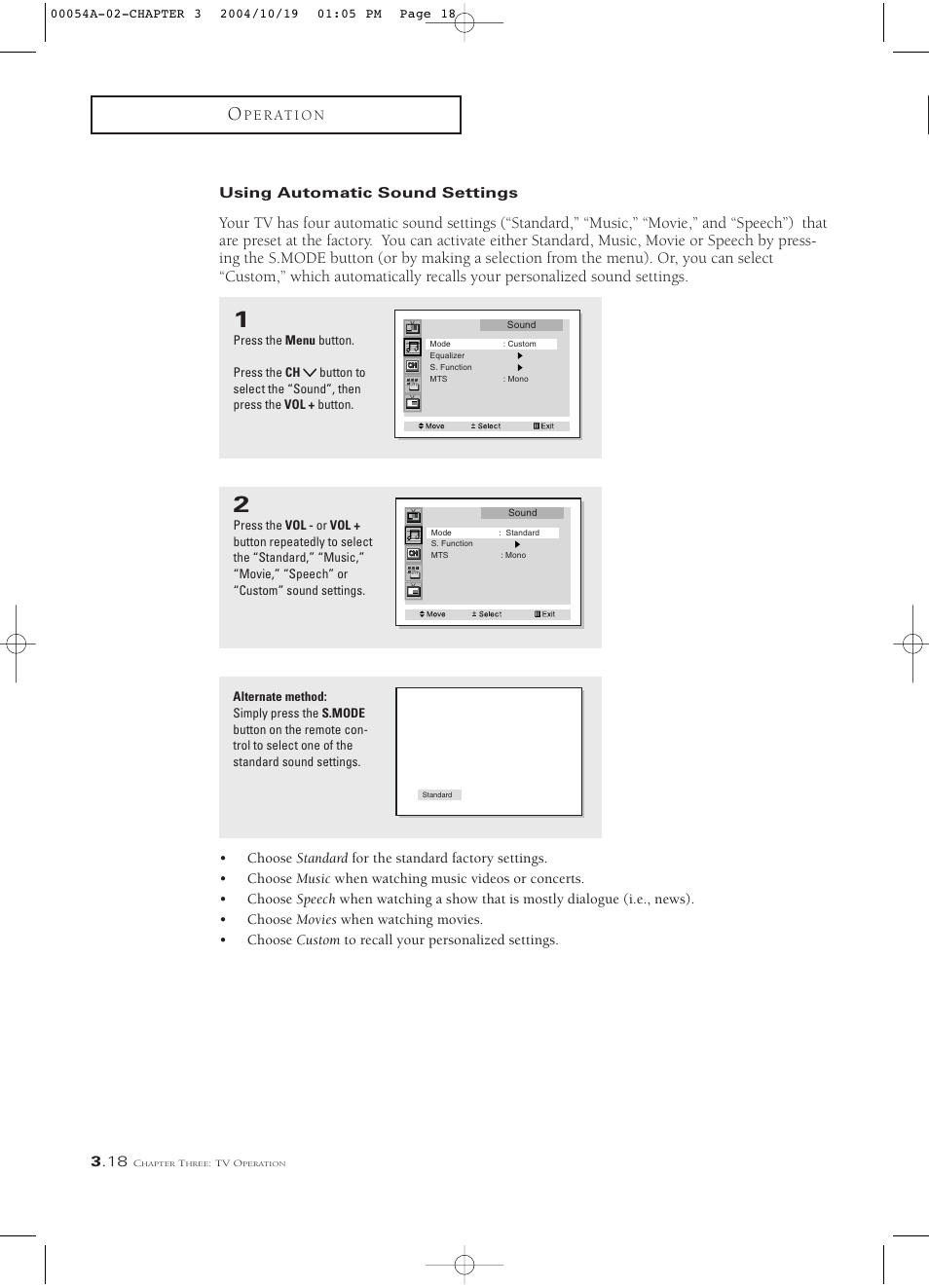 Using automatic sound settings | Samsung HCN553W User Manual | Page 42 / 71