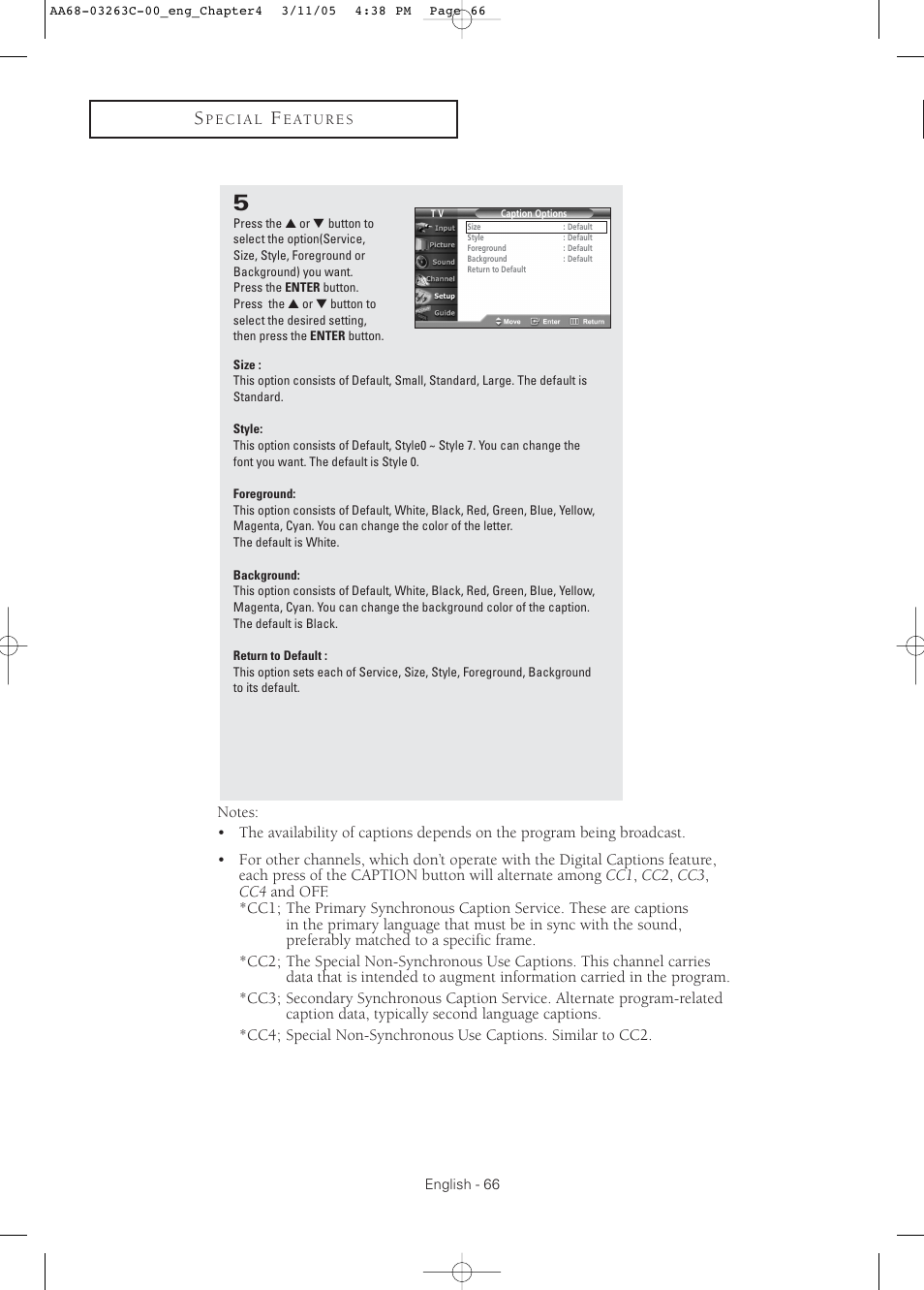 Samsung DynaFlat TX R3075WH User Manual | Page 66 / 80