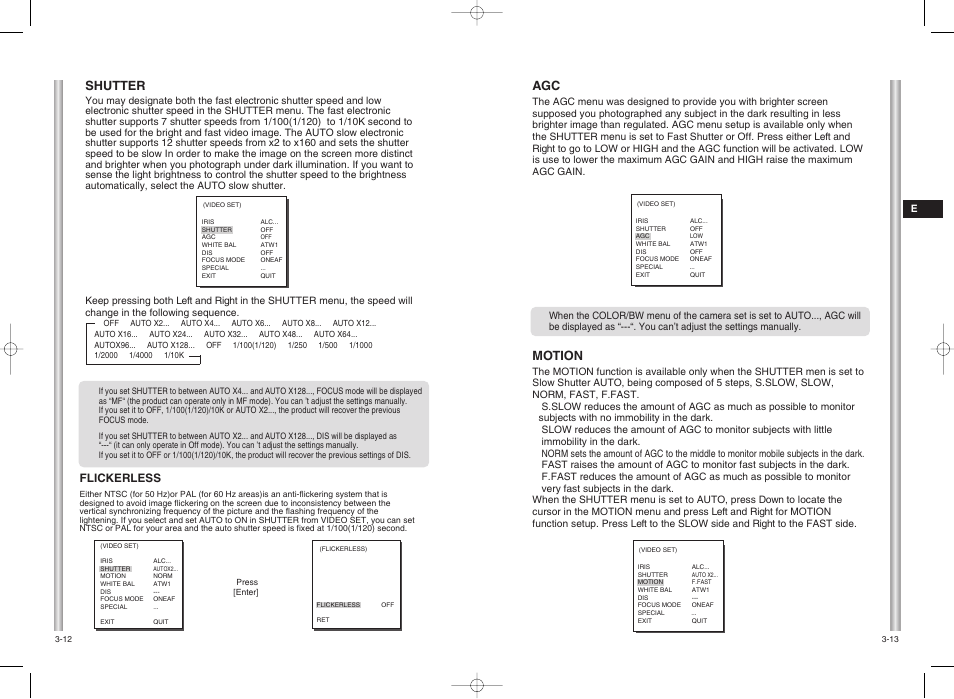 Motion, Shutter, Flickerless | Samsung SCC-C6403P User Manual | Page 19 / 29