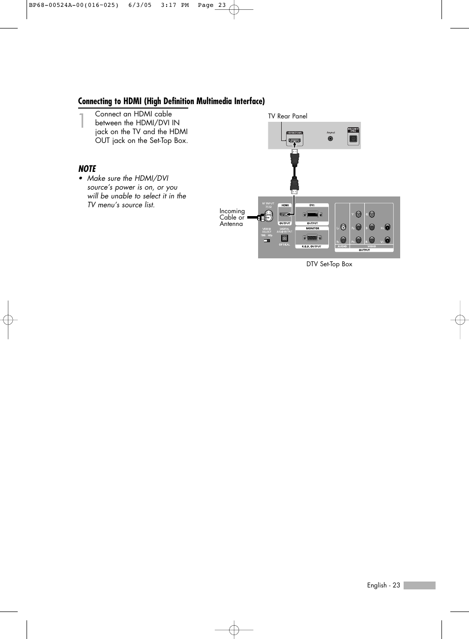 Samsung HL-R6156W User Manual | Page 23 / 96