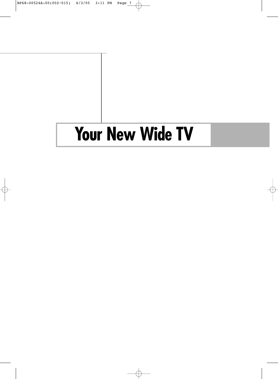 Your new wide tv | Samsung HL-R6156W User Manual | Page 7 / 96