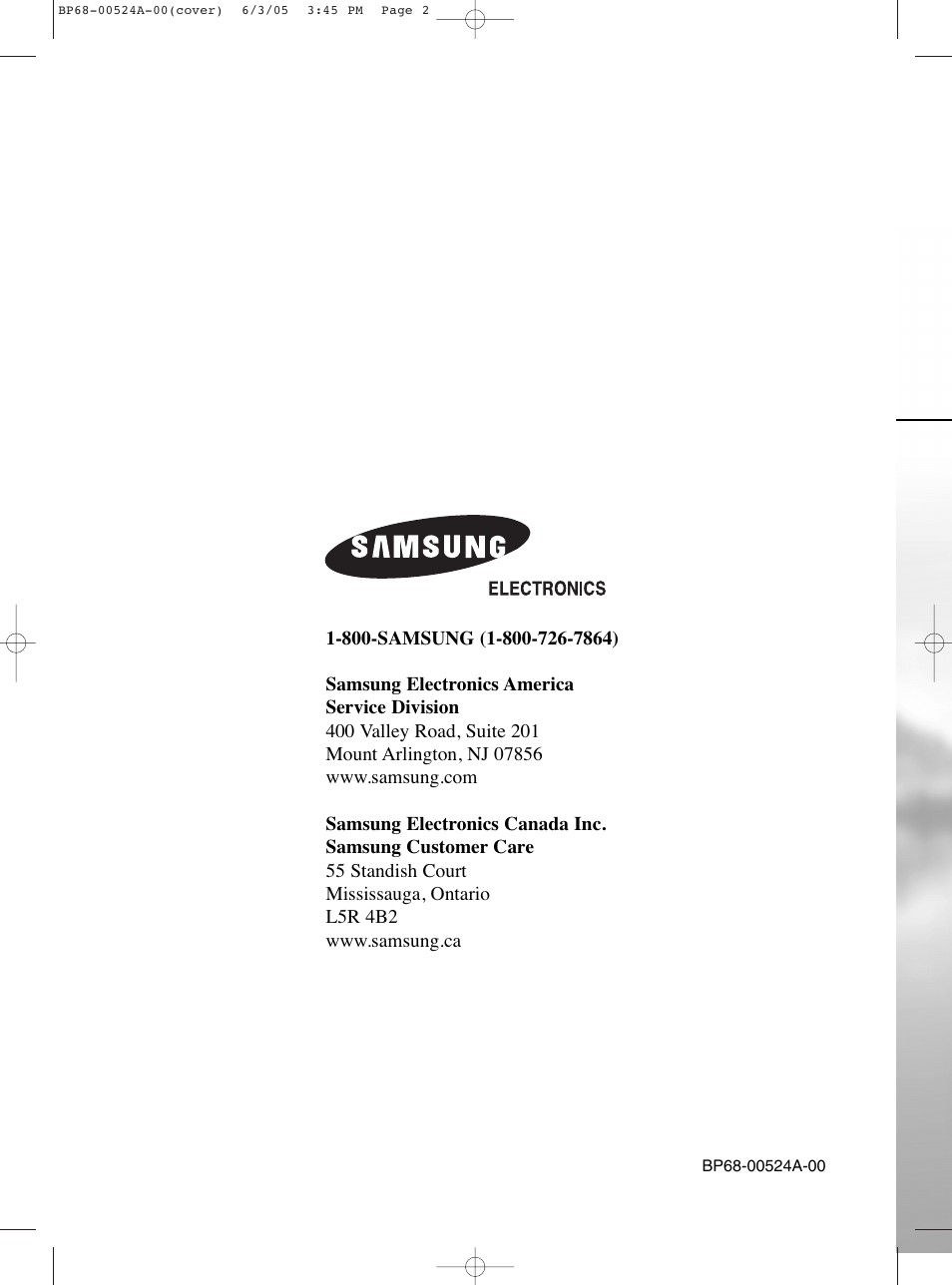 Samsung HL-R6156W User Manual | Page 96 / 96