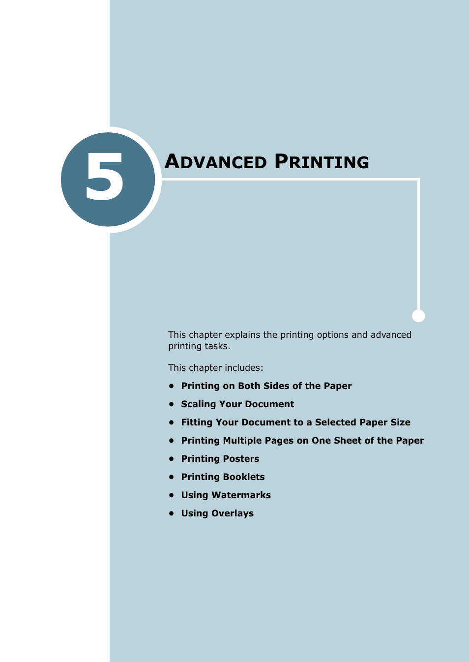 Advanced printing, Chapter 5 | Samsung CLP 500N User Manual | Page 103 / 245