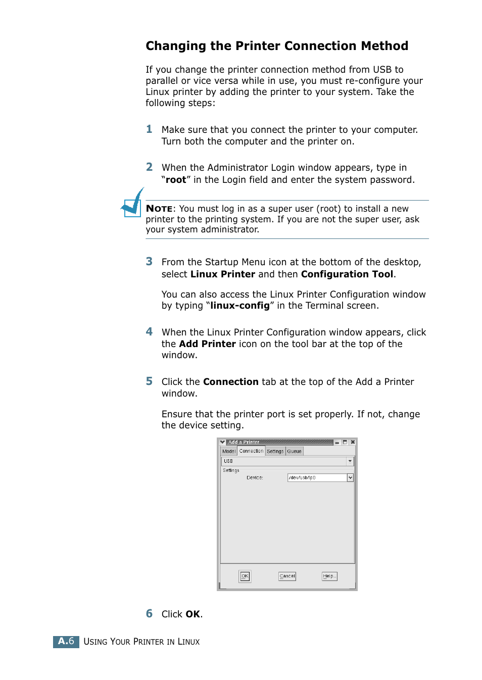 Changing the printer connection method | Samsung CLP 500N User Manual | Page 196 / 245