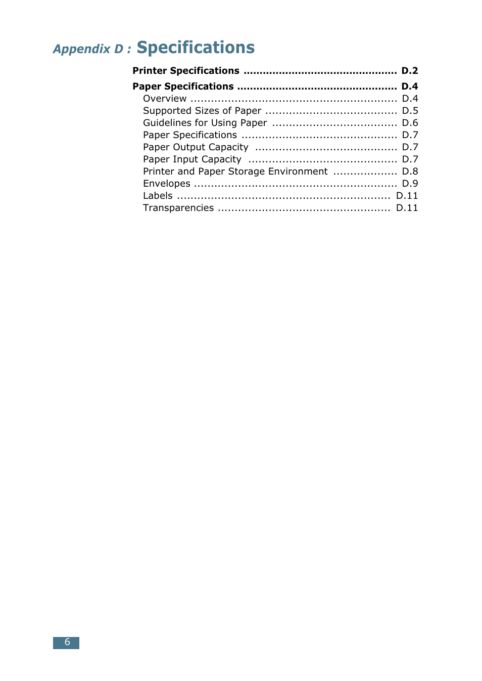 Specifications | Samsung CLP 500N User Manual | Page 36 / 245