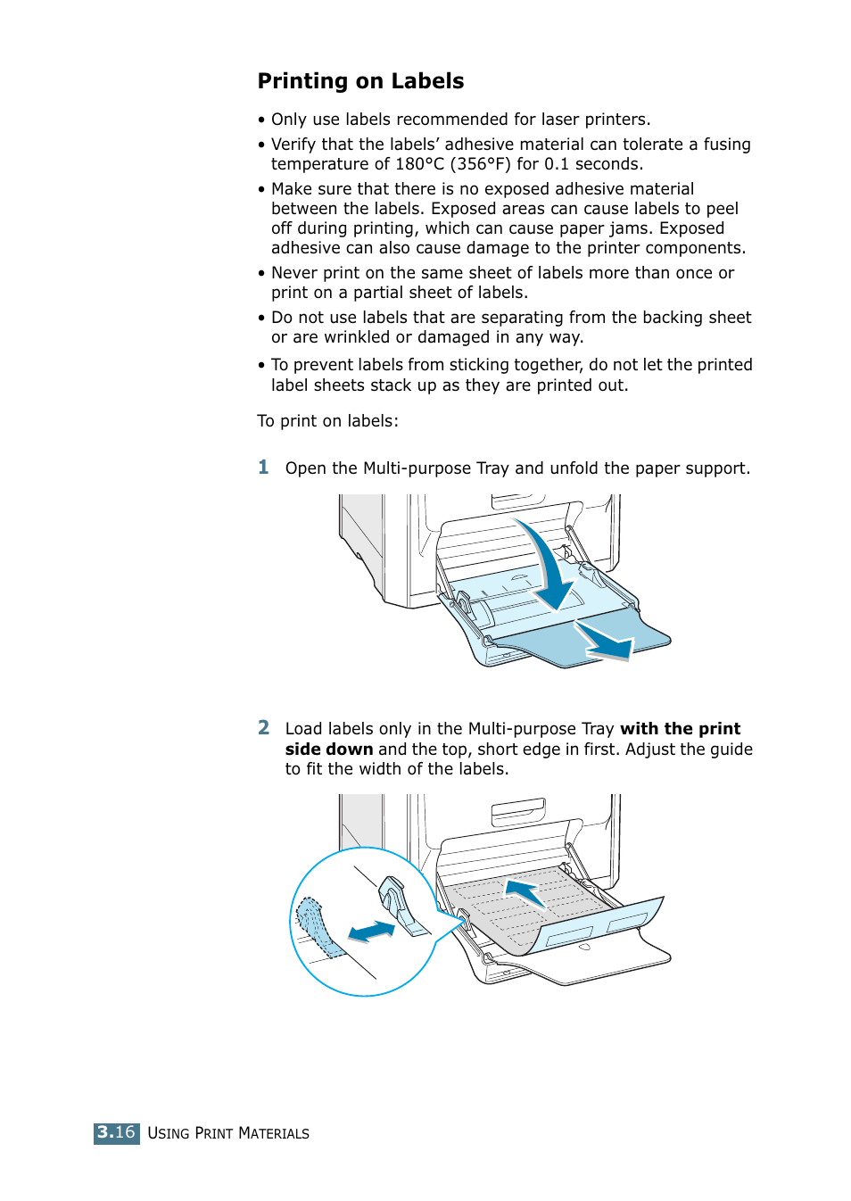 Printing on labels | Samsung CLP 500N User Manual | Page 80 / 245