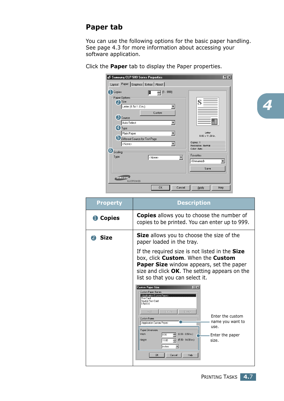 Paper tab | Samsung CLP 500N User Manual | Page 95 / 245