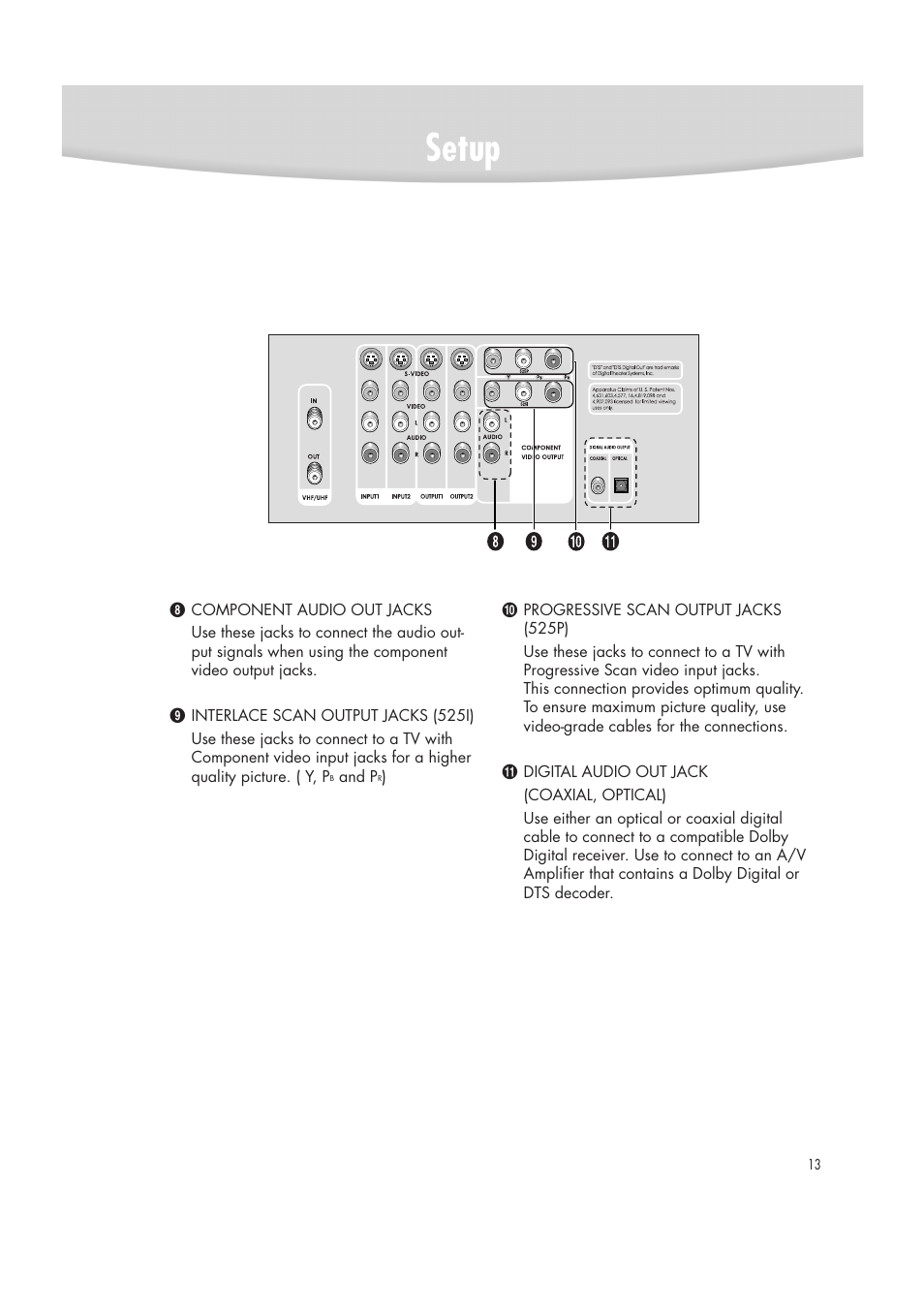 Setup | Samsung DVD-R2000 User Manual | Page 13 / 65