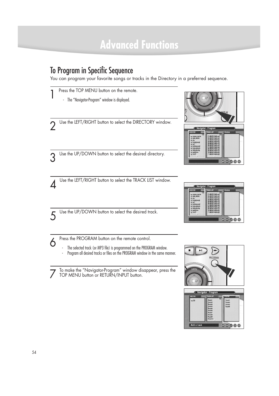 Advanced functions | Samsung DVD-R2000 User Manual | Page 54 / 65