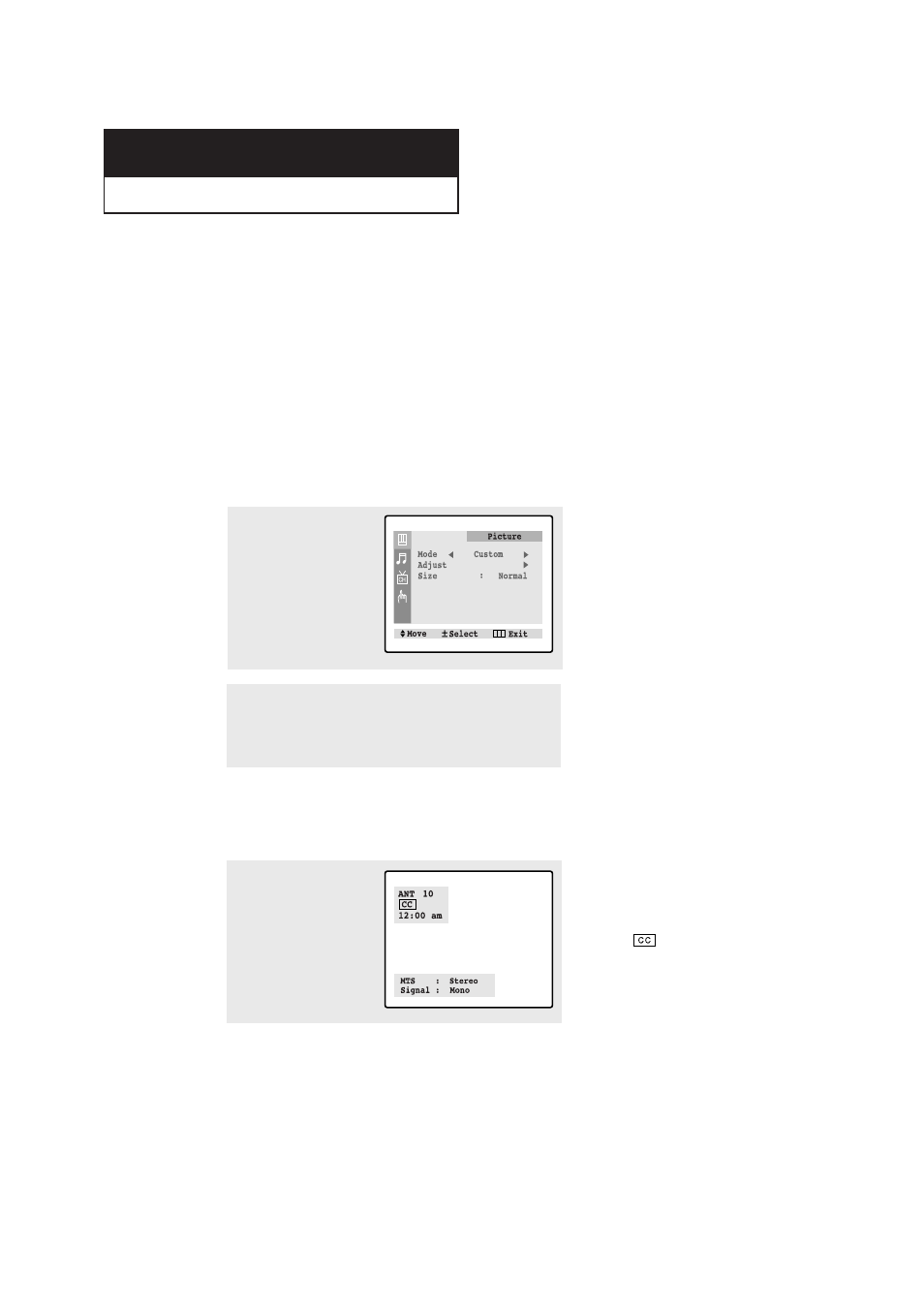 Turning the tv on and off, Viewing the menus and on-screen displays | Samsung CT-2188W User Manual | Page 18 / 38