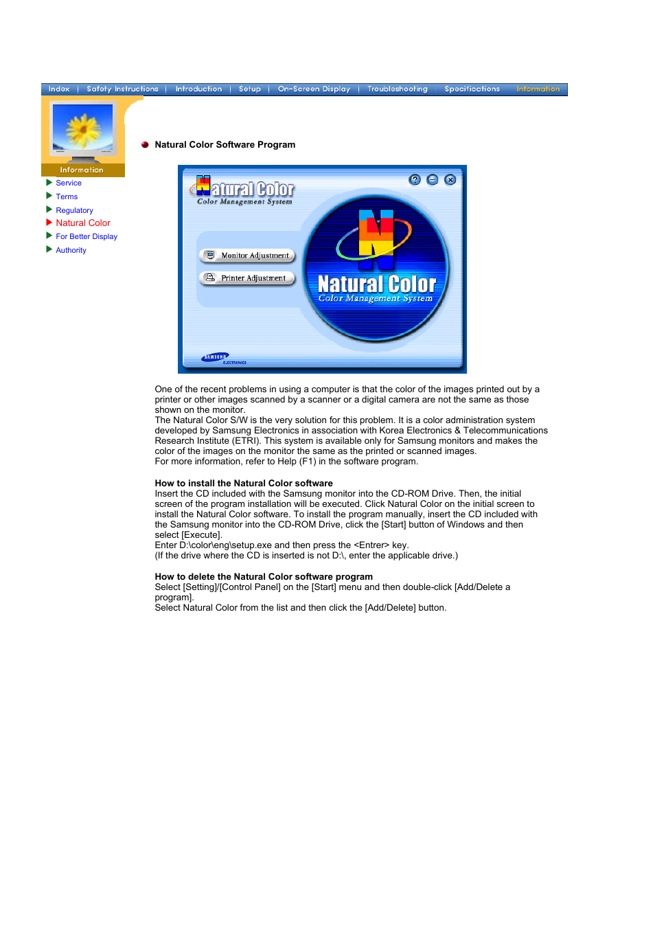 Natural color | Samsung GH17ASBS User Manual | Page 45 / 47