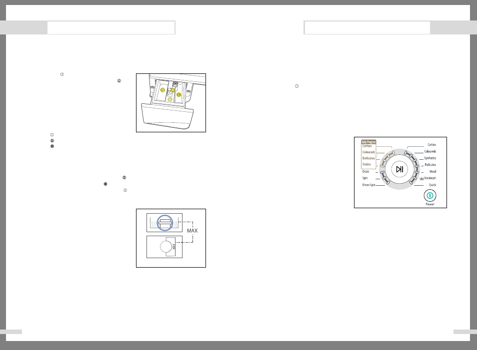 Washing for the first time, Putting detergent in the washing machine, Washing clothes using fuzzy logic | Washing a load of laundry | Samsung R1045A User Manual | Page 6 / 12