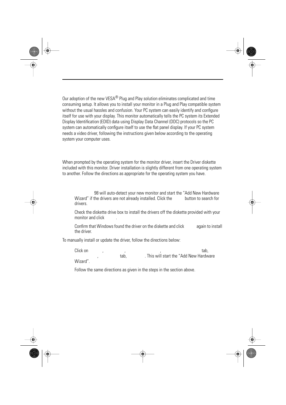 Setting up your monitor, Plug and play, Installing the video driver | Samsung 1200NF User Manual | Page 7 / 33