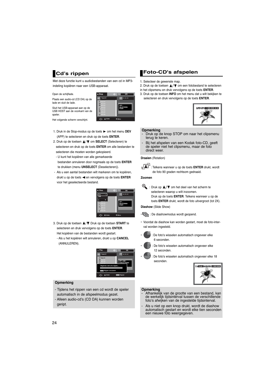 Cd’s rippen, Foto-cd's afspelen | Samsung DVD-1080PK User Manual | Page 100 / 156