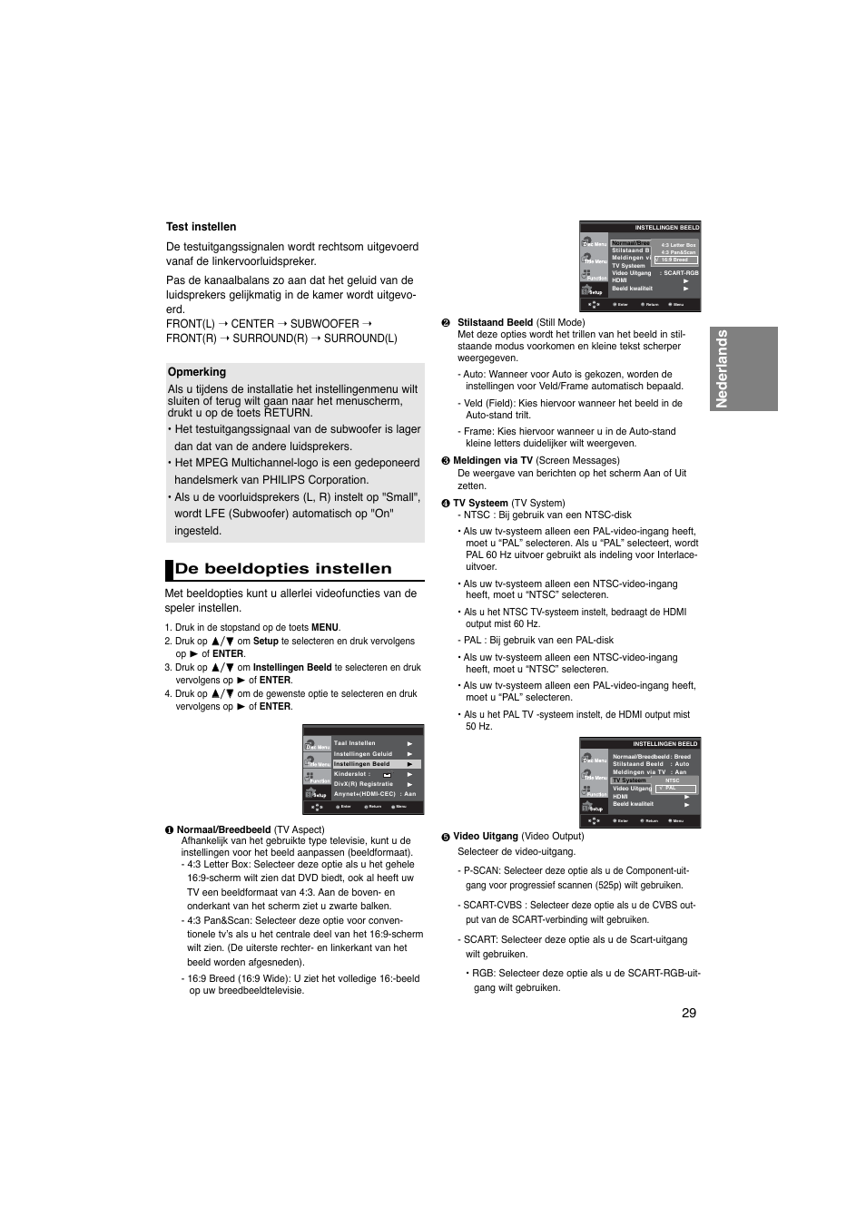 Nederlands de beeldopties instellen | Samsung DVD-1080PK User Manual | Page 105 / 156